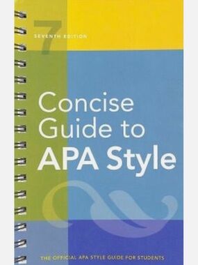 NEW Concise Guide to APA Style Spiral Notebook 7th Edition